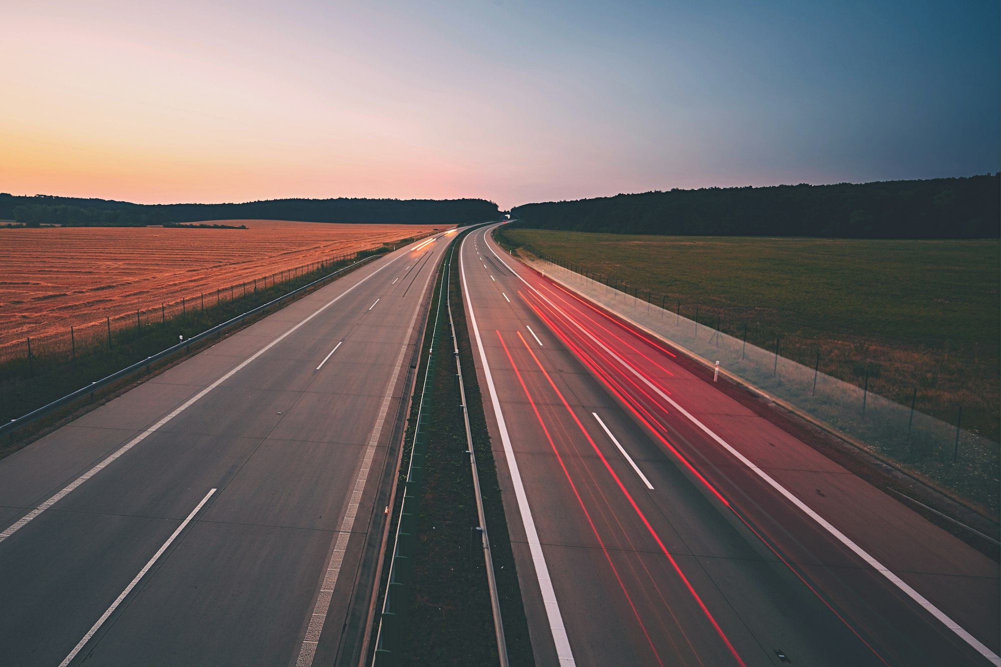 Highway at the sunrise