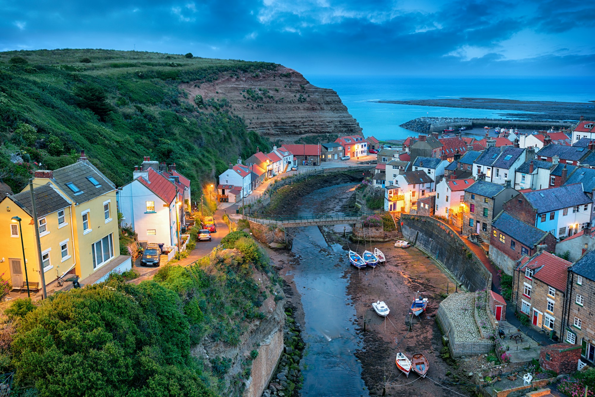 Nightfall over Staithes