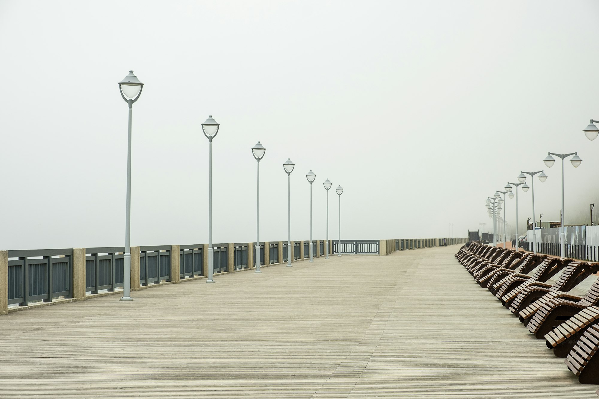 Empty seafront in anticipation of the holiday season.